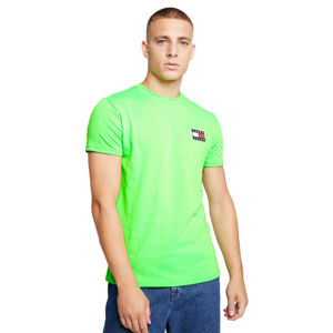 Tommy Jeans pánské neonově zelené tričko - L (LAC)